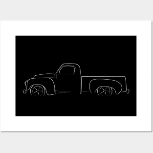 Studebaker Truck - profile stencil, white Posters and Art